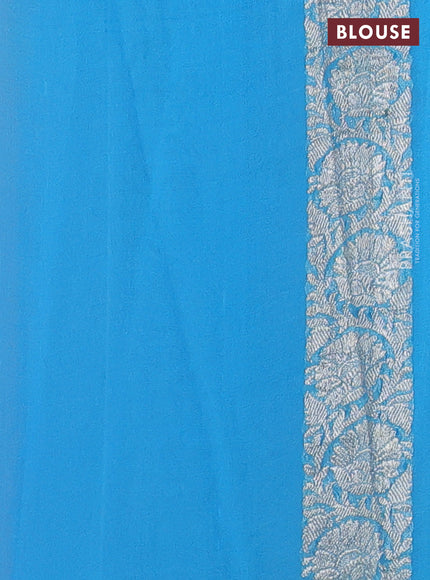 Pink & Cs Bue Banarasi Chiffon Saree - Buttas