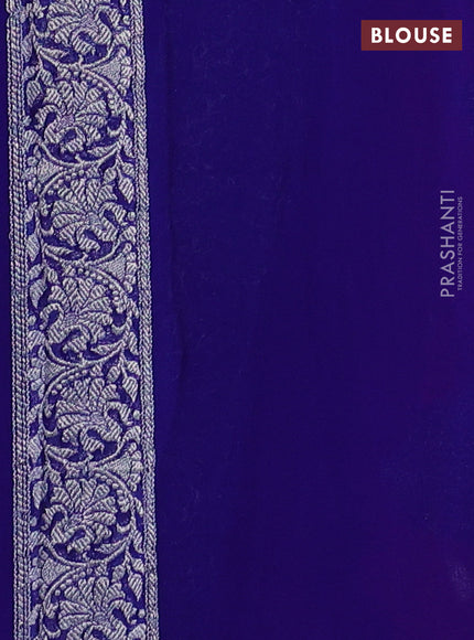 Pink & Blue Banarasi Chiffon Saree - Buttas