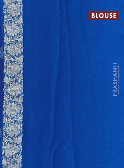 Purple & Blue Banarasi Chiffon Saree - Buttas