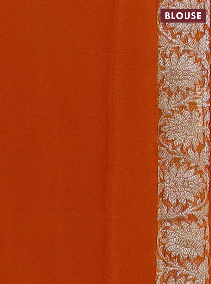 Red & Orange Banarasi Chiffon Saree - Buttas