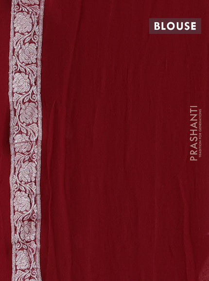 Black & Red Banarasi Chiffon Saree - Buttas