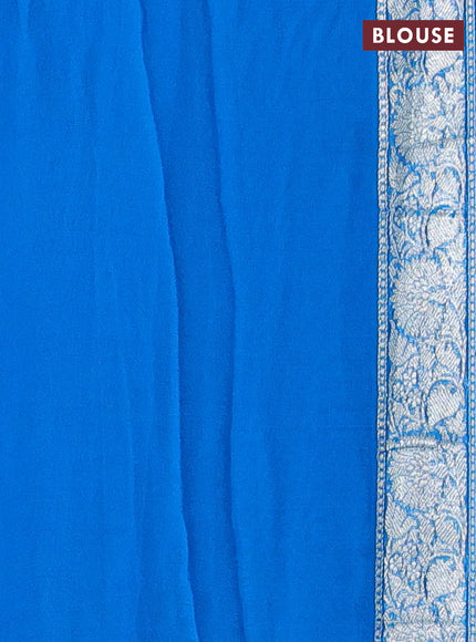 Black & Cs Blue Banarasi Chiffon Saree - Buttas