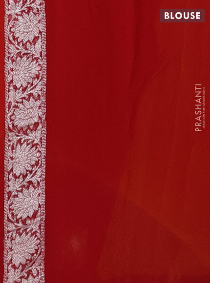 Yellow & Red Banarasi Chiffon Saree - Buttas
