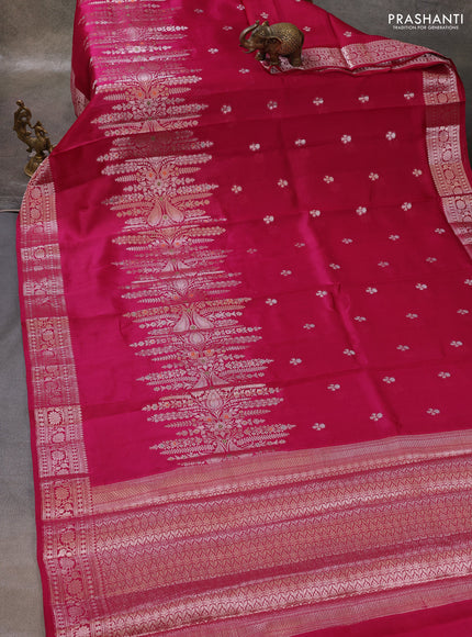 Pink & Beige Poona Silk Saree - Shibori Blouse
