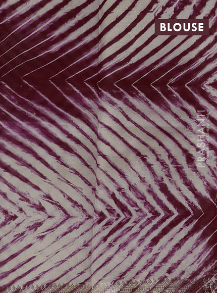 Wine & Beige Poona Silk Saree - Shibori Blouse