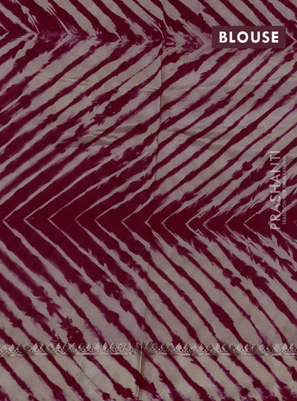Maroon & Beige Poona Silk Saree - Shibori Blouse
