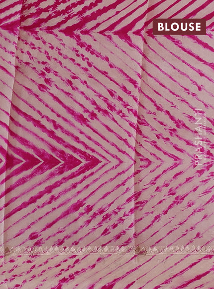 Pink & Beige Poona Silk Saree - Shibori Blouse