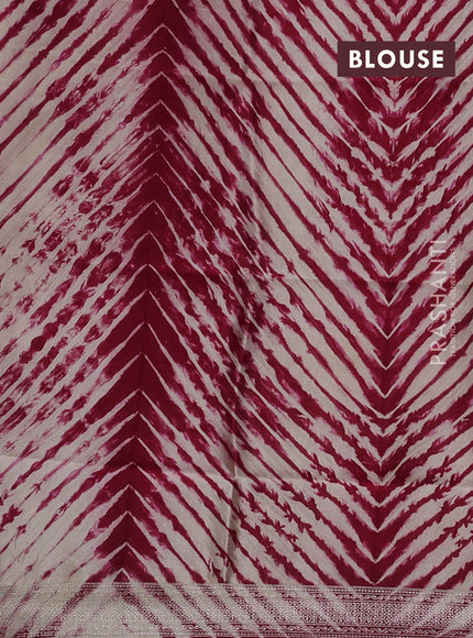 Red & Beige Poona Silk Saree - Shibori Blouse