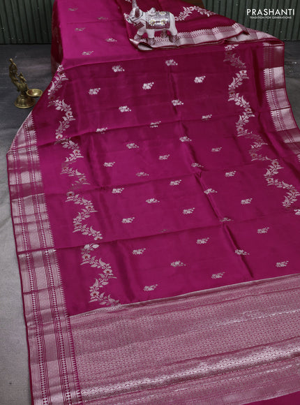 Pink & Beige Poona Silk Saree - Shibori Blouse