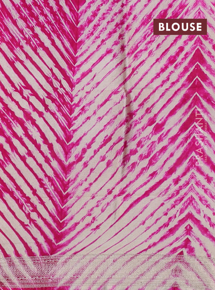 Pink & Beige Poona Silk Saree - Shibori Blouse