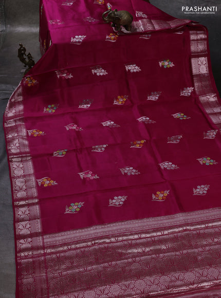 Pink & Beige Poona Silk Saree - Shibori Blouse