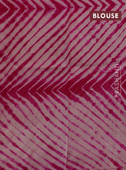 Pink & Beige Poona Silk Saree - Shibori Blouse