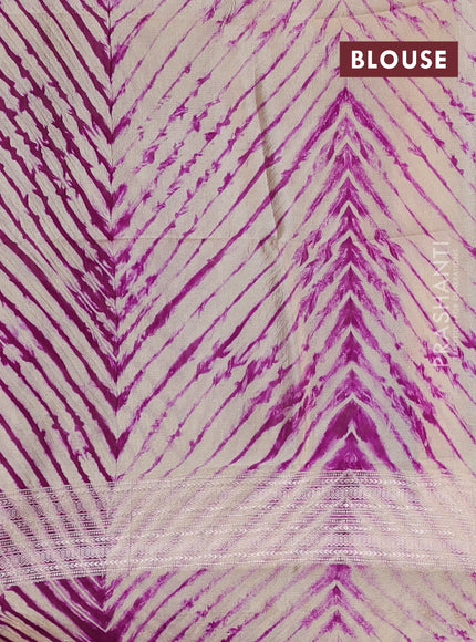 Wine & Beige Poona Silk Saree - Shibori Blouse