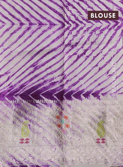 Wine  & Beige Poona Silk Saree - Shibori Blouse