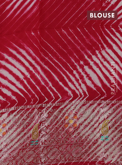 Maroon & Beige Poona Silk Saree - Shibori Blouse