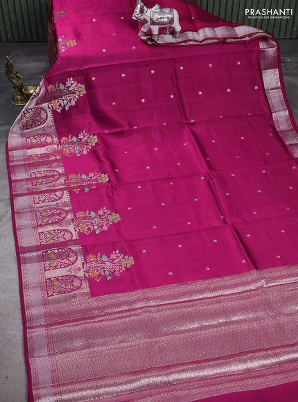 Pink & Beige Poona Silk Saree - Shibori Blouse