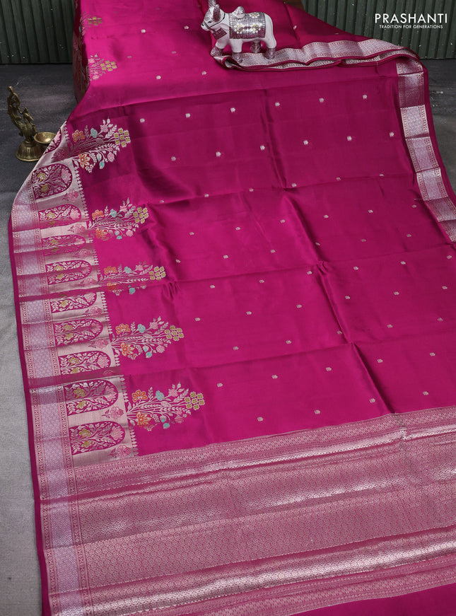 Pink & Beige Poona Silk Saree - Shibori Blouse