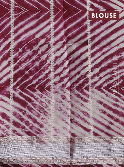 Wine & Beige Poona Silk Saree - Shibori Blouse