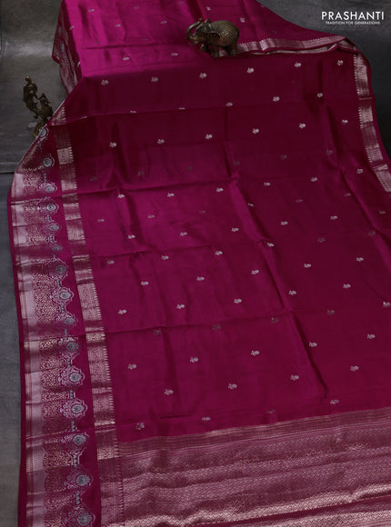 Pink & Beige Poona Silk Saree - Shibori Blouse