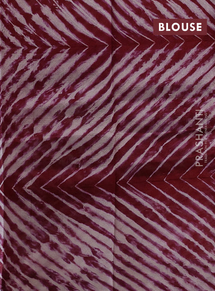 Maroon & Beige Poona Silk Saree - Shibori Blouse