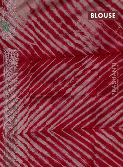 Red & Beige Poona Silk Saree - Shibori Blouse