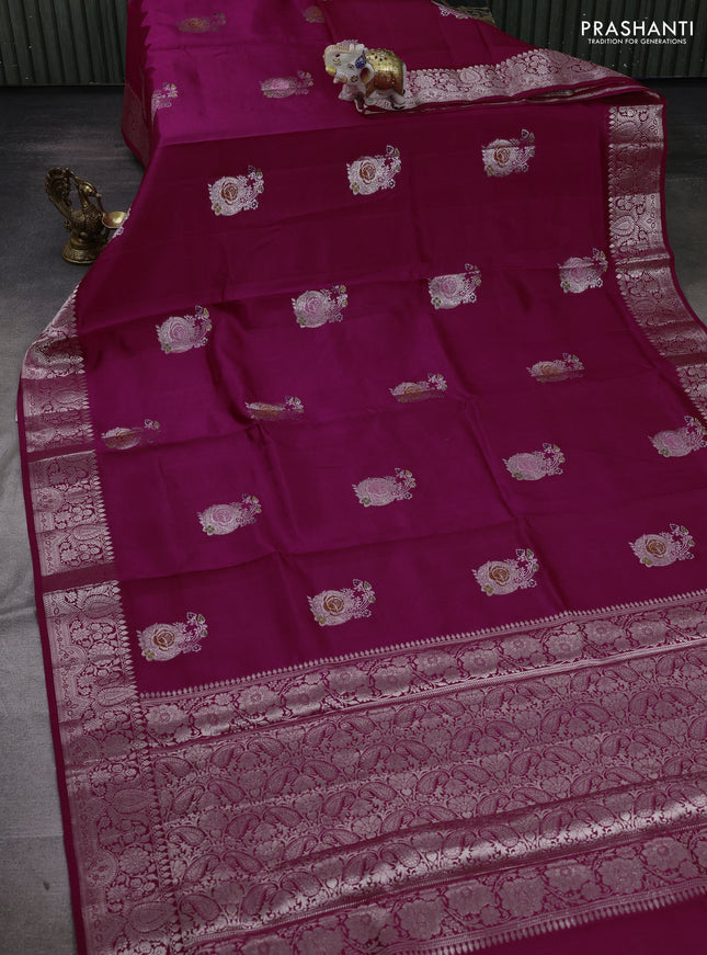 Pink & Beige Poona Silk Saree - Shibori Blouse