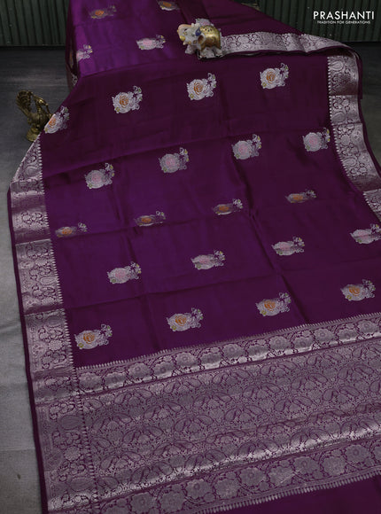 Wine & Beige Poona Silk Saree - Shibori Blouse