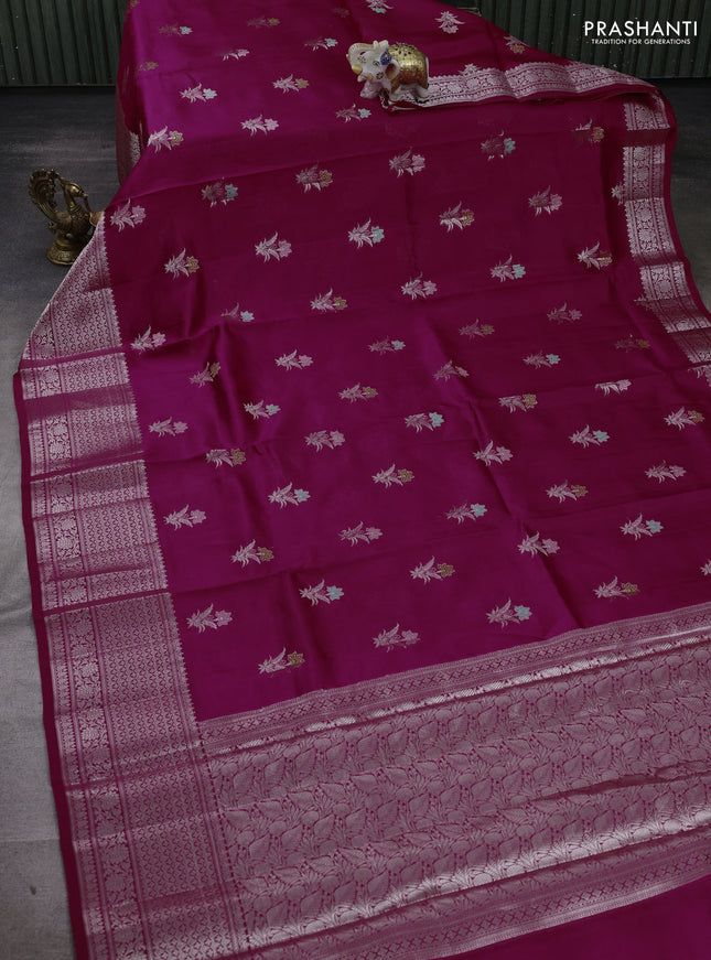 Pink & Beige Poona Silk Saree - Shibori Blouse