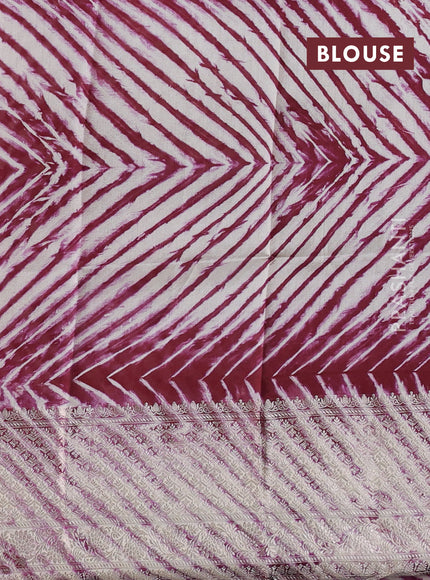 Wine & Beige Poona Silk Saree - Shibori Blouse