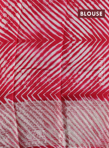 Maroon & Beige Poona Silk Saree - Shibori Blouse
