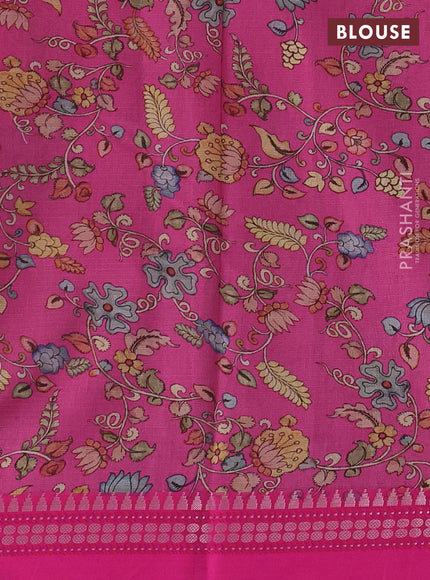 Pink  Kota Silk Cotton Saree - Floral Prints