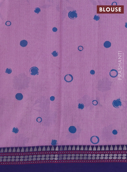 Lavender & Blue  Kota Silk Cotton Saree - Floral Prints