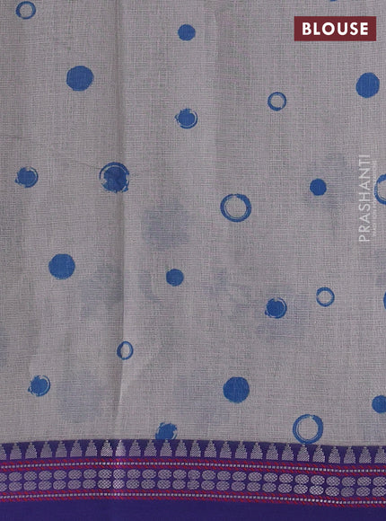 Blue  Kota Silk Cotton Saree - Floral Prints