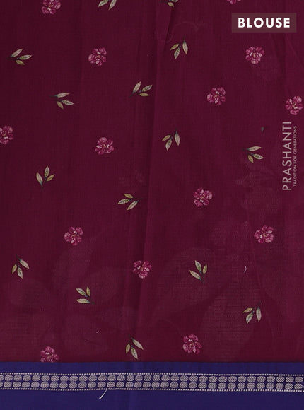 Green  & Black Kota Silk Cotton Saree - Floral Prints