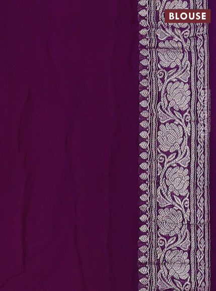 Yellow & Purple Banarasi Chiffon Saree - Buttas