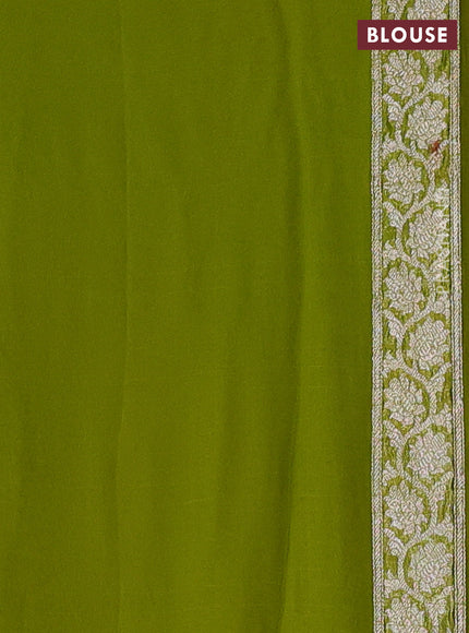 Maroon & Green Banarasi Chiffon Saree - Buttas