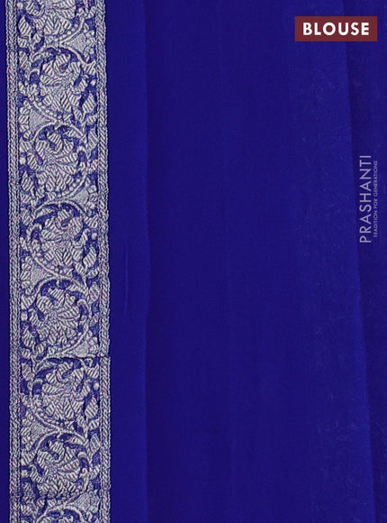 Pink & Blue Banarasi Chiffon Saree - Buttas