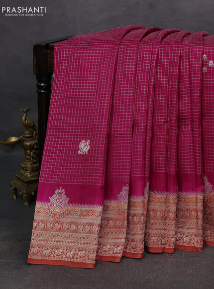 Pink & Orange Dola Silk - Checks