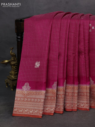Pink & Orange Dola Silk - Checks