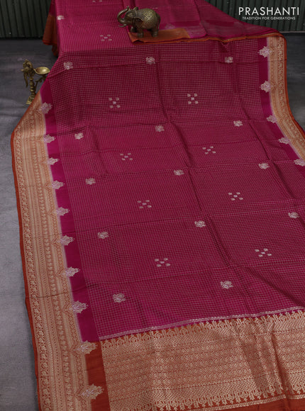Pink & Orange Dola Silk - Checks