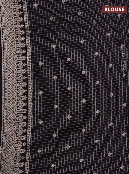Teal Green & Jamun Dola Silk - Checks