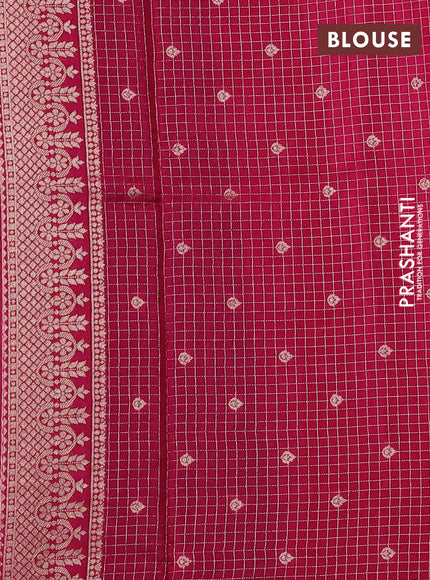 Black & Pink Dola Silk - Checks