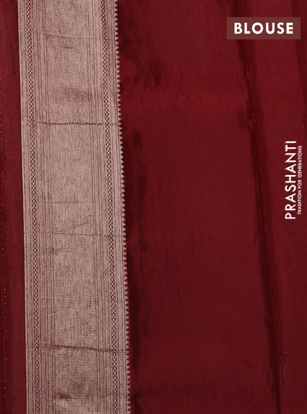 Pastel Green & Maroon Dola Silk - Brocade