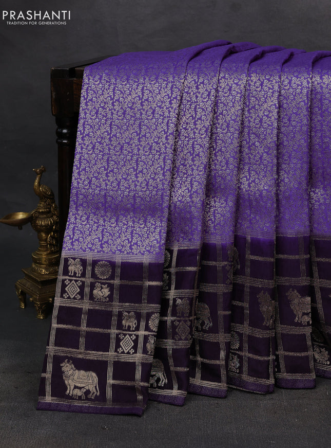Lavender & Violet Dola Silk - Brocade