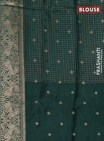 Teal Blue & Green Dola Silk - Checks