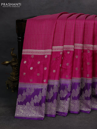 Purple & Pink Dola Silk - Checks