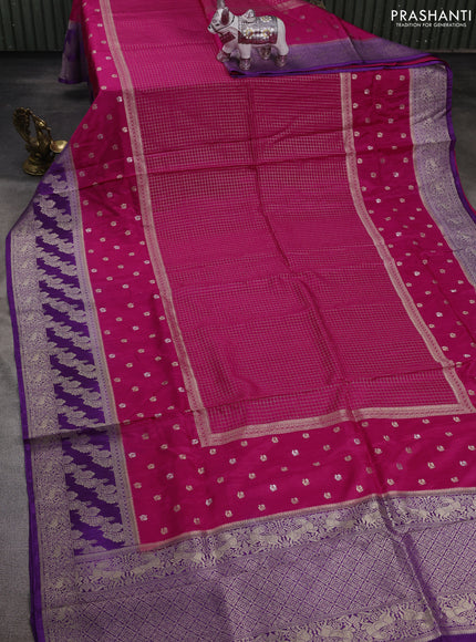 Purple & Pink Dola Silk - Checks