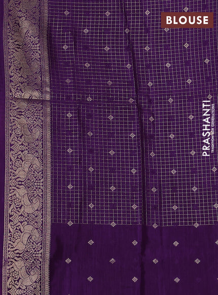 Purple & Pink Dola Silk - Checks