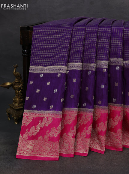Purple & Pink Dola Silk - Checks