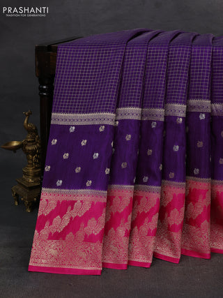 Purple & Pink Dola Silk - Checks